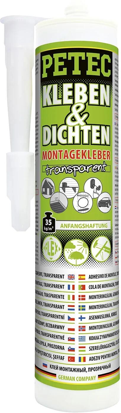 Petec colle de montage kleben colle de montage d'étanchéité 290ml transparent