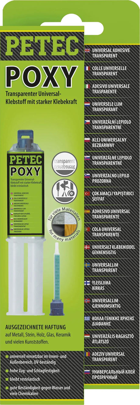 Petec colle universelle poxy 2k adhésif 24ml sb double seringue