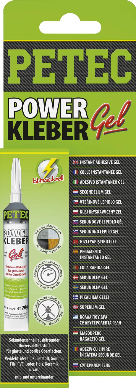 Petec colle universelle power kleber gel univ. tube adhésif 20g SB
