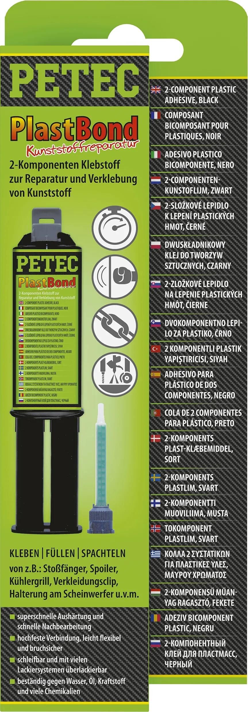 Colle Petec plastbond 2k adhésif plastbond 24ml double seringue