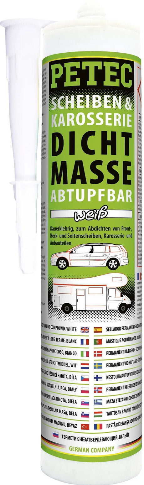 Pâte d'étanchéité Petec scheiben- und karosseriedichtmasse cartouche de mastic d'étanchéité pour pare-brise