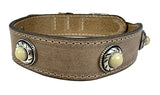 Sazzz Collar Hond Boho Treasure Stone Vintage Lieder Beige