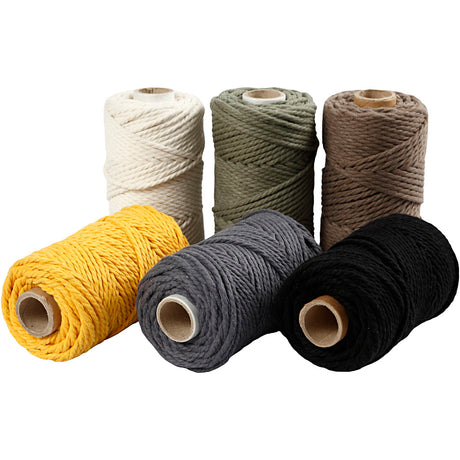 CREATIV CORDE MACRAME CORDE Diverses couleurs, 6x198m