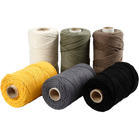 CREATIV CORDE MACRAME CORDE Diverses couleurs, 6x198m