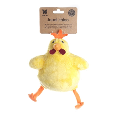 Martin Dog Toys Chicken Plush amarillo reciclado