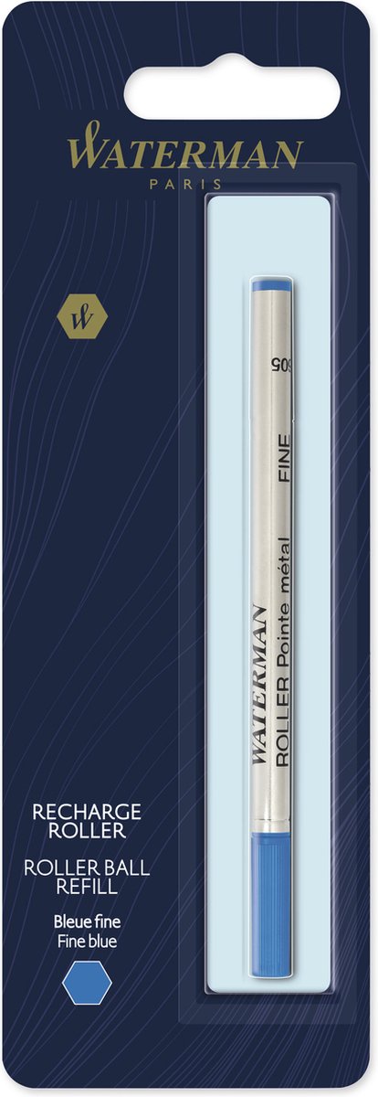 Recharges pour stylo roller Waterman | pointe fine à l'encre bleue | 1 pièce