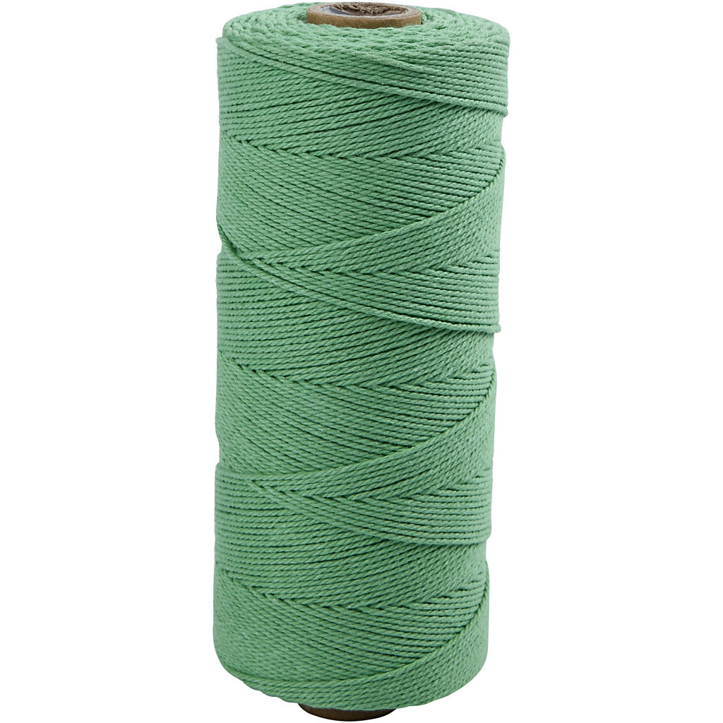 Cordon macramé Creativ company, l: 315 m, épaisseur 1 mm, fin qualité 12 12, vert clair, 220 gr 1 pelote