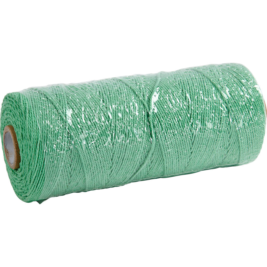 Cordon macramé Creativ company, l: 315 m, épaisseur 1 mm, fin qualité 12 12, vert clair, 220 gr 1 pelote