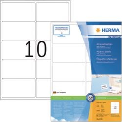 Étiquettes d'adresse herma sans marque sans marque blanches 99,1x57 premium a4 1000 pcs.