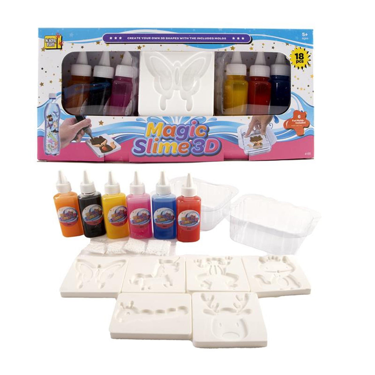 Jono jouets fabrication de slime magique 3D, 18 pcs.