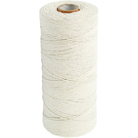 Fil de coton Creativ company, l : 700 m, qualité extra fine 12 6, env. 1 mm, naturel clair, 250 gr 1 pelote