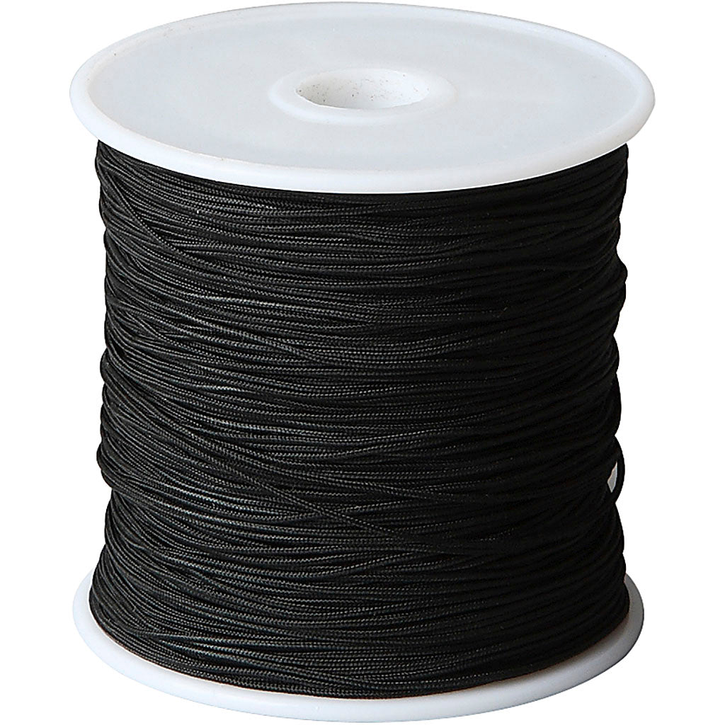 Crétiv Company Polyester Cord Black 1 mm, 50m