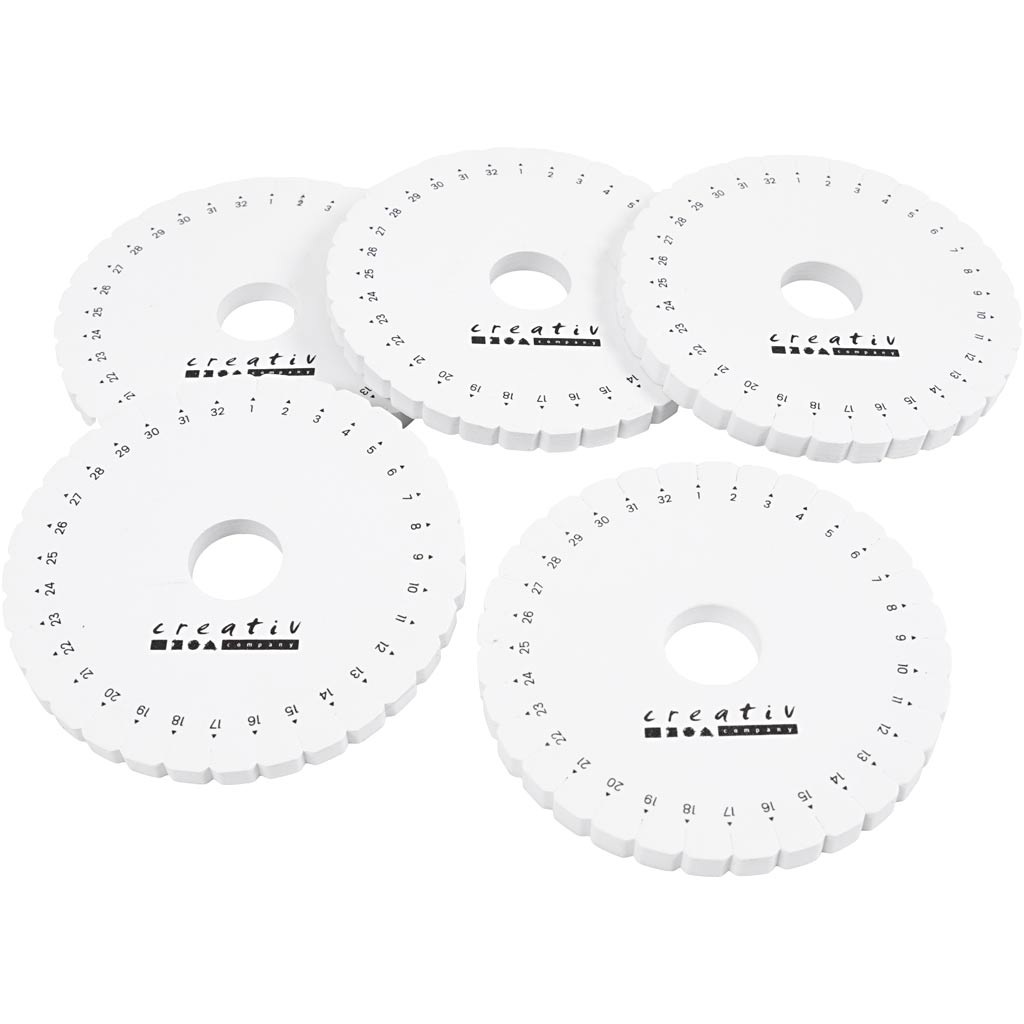 Creativ company disque de tressage kumihimo, d 12 cm, 5 pièces 1 boîte