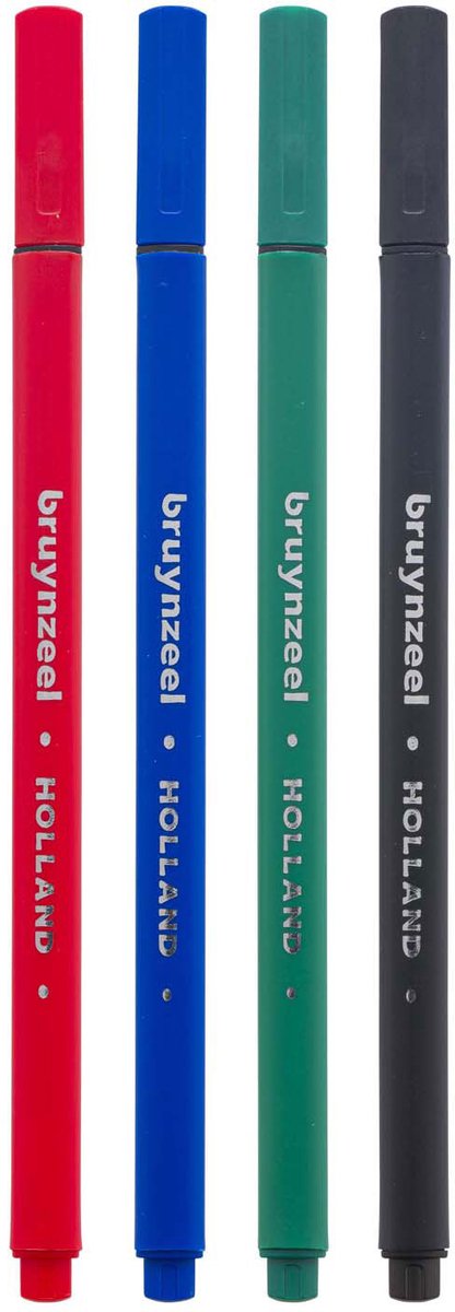 Set de feutres fins Bruynzeel 4 couleurs