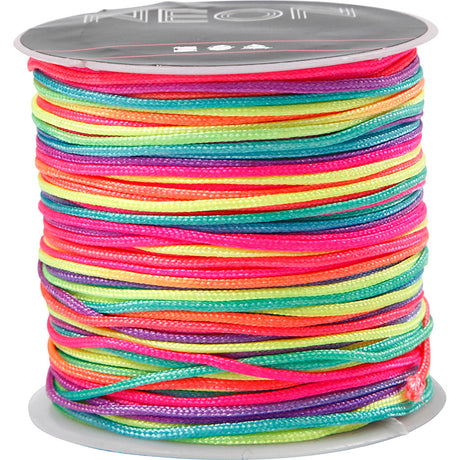 Cordon macramé Creativ company, épaisseur 1 mm, couleurs fluo, 28 m 1 rouleau