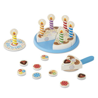 Melissa Doug - gâteau d'anniversaire en bois - 34 pièces - avec boîte de rangement