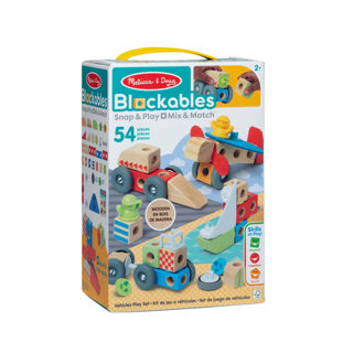 Melissa Doug – Ensemble de jeu de véhicules Blockables™ – avec boîte de rangement portable