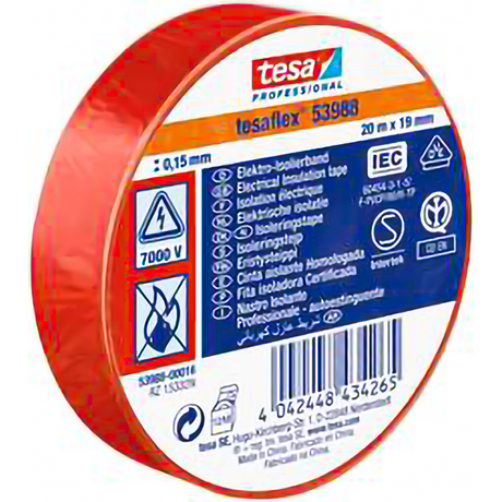 Tesa professional tesa isolatietape 19mm - 20 meter - rood