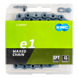 Kmc ketting e1 ept 130l single speed waxed zilver