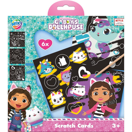 Ensemble de cartes à gratter de groupe d'artisanat créatif, ensemble de maison de poupée de gabby, 7 pièces.