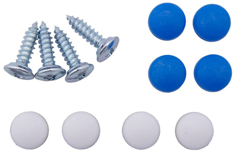 Assortiment de vis pour plaque d'immatriculation Dresselhaus sb-mix numéro de plaque d'immatriculation sb-m 4,8x16 capuchons (bleu+blanc)