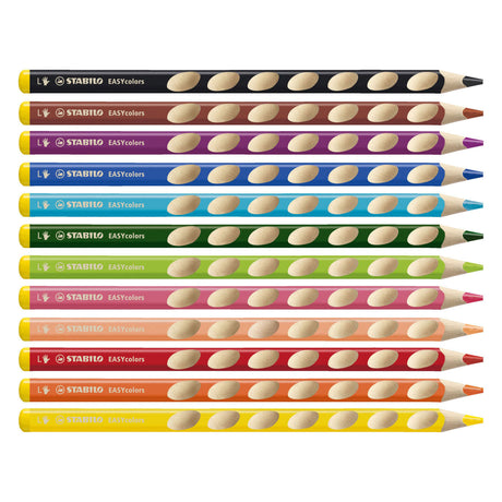Crayons de couleur Stabilo Easycolors à gauche - Horaire - 12 pcs. + taille-crayon
