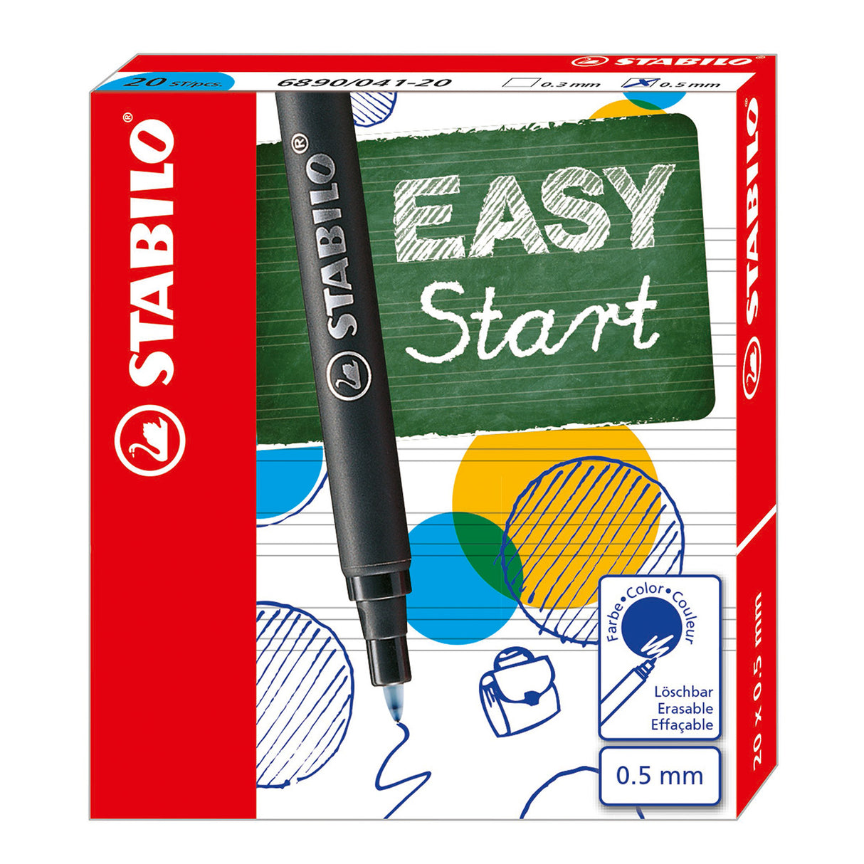 Stabilo easyoriginal - recharge pour stylo - moyen 0,5 mm - boîte de 20 pièces