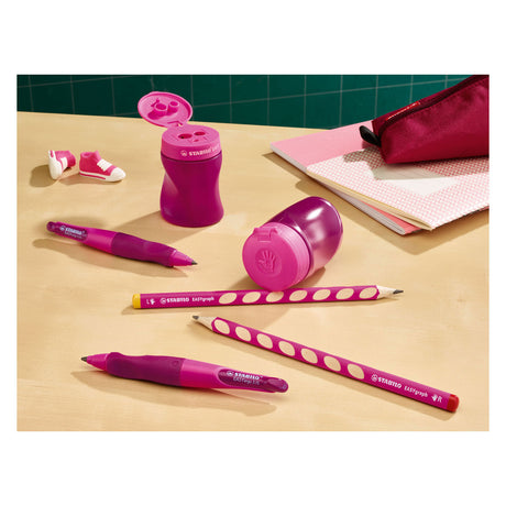 Stabilo Easysharpener - 3 en 1 crayon Sharper - à droite - rose