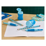 Stabilo Easysharpener - 3 en 1 crayon Sharper - Bleu à droite