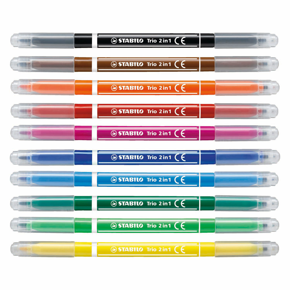 Stabilo Trio 2 en 1 - Felt -tip Pen et Fineliner dans A - Set 10 Pieces