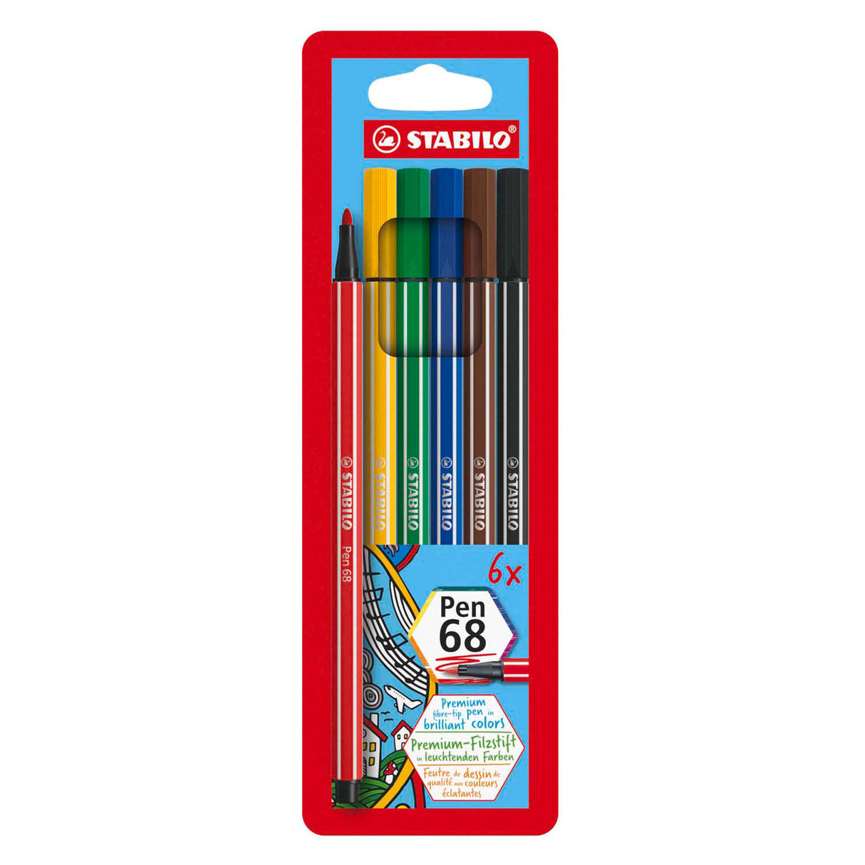 STABILO Pen 68 - 6 Kleuren