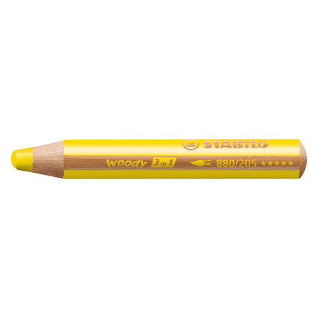Stabilo Woody 3 en 1 - crayon de couleur multi-talents - jaune