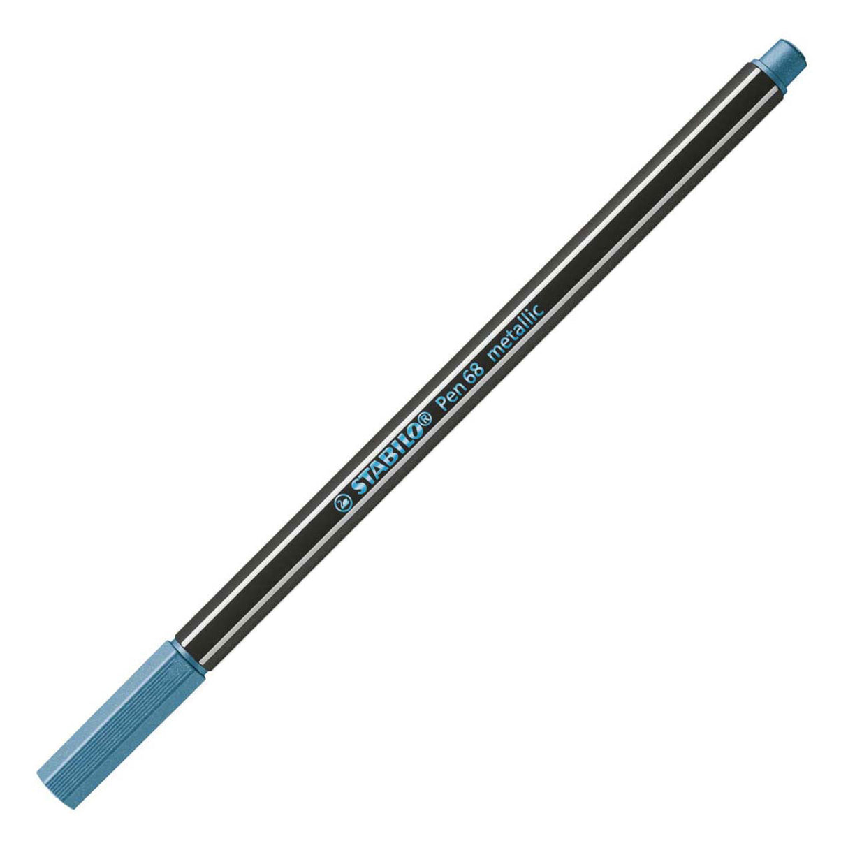 Stylo Stabilo 68 métallisé - feutre - bleu (68 841)