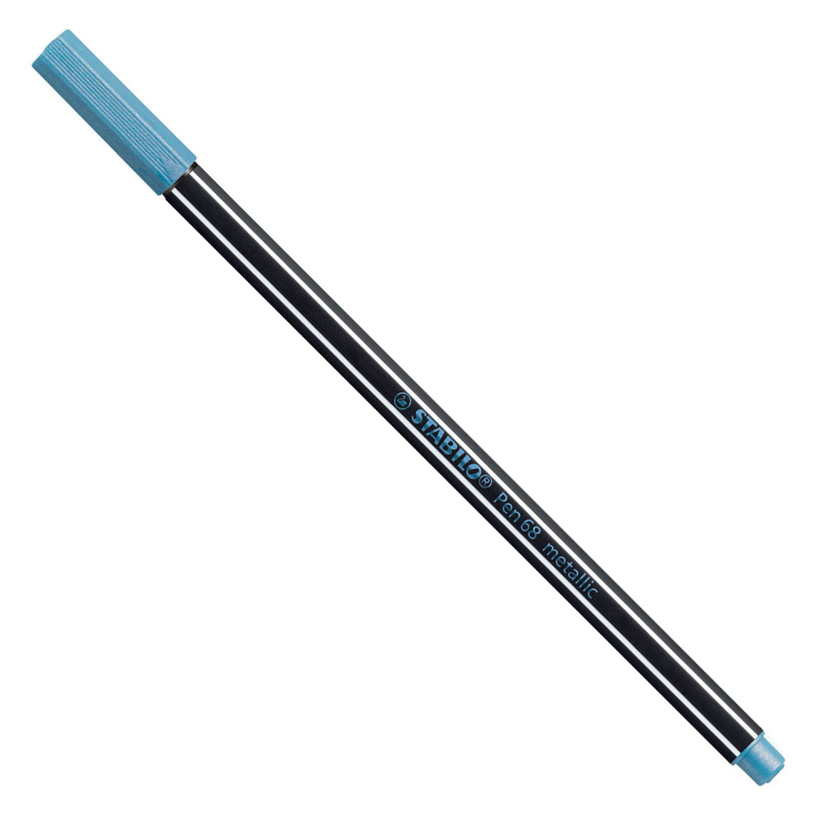 Stylo Stabilo 68 métallisé - feutre - bleu (68 841)
