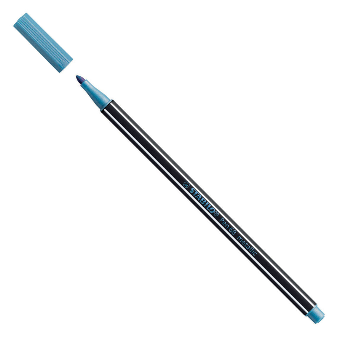 Stylo Stabilo 68 métallisé - feutre - bleu (68 841)