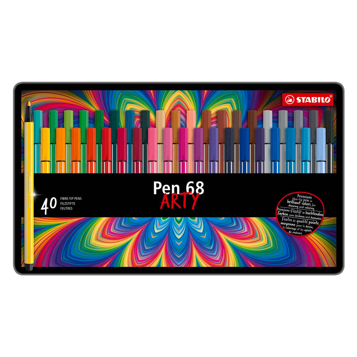 Stabilo Pen 68 i metallboks, 40KL.