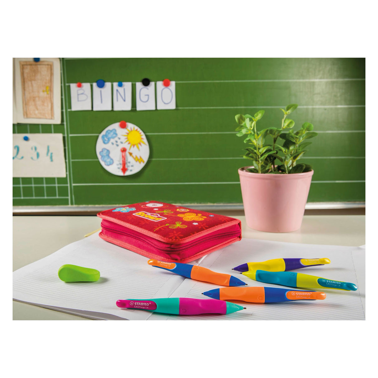 Stabilo easyergo 1.4 - porte-mine ergonomique - gaucher - rose fluo