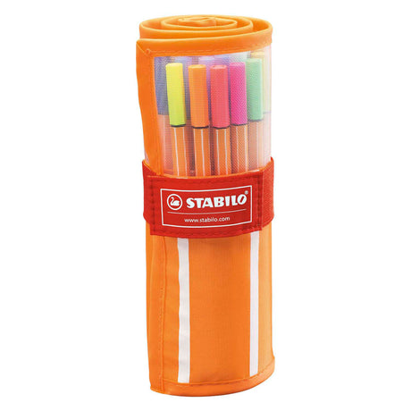 Stabilo point 88 - feutre fin 0,4 mm - jeu de rouleaux - coffret de 30 pièces - avec 25 couleurs standards + 5 couleurs néon