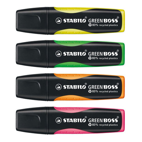 Marqueur de texte Stabilo 6070 4 boss vert 2-5mm vert, jaune, orange, rose