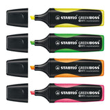 Marqueur de texte Stabilo 6070 4 boss vert 2-5mm vert, jaune, orange, rose