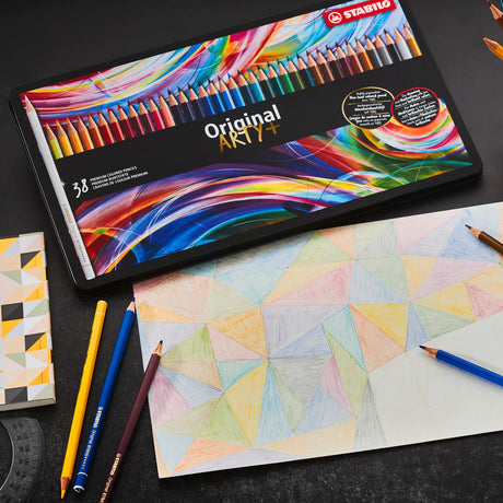 Stabilo original - crayon de couleur à mine fine - coffret métal 12 pcs.