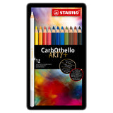 Stabilo carbothello - crayon de couleur pastel citron vert - set en métal 12 pcs.