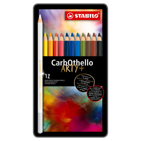 Stabilo carbothello - crayon de couleur pastel citron vert - set en métal 12 pcs.