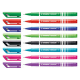Feutres fins à capteur Stabilo, étui 0,3 mm, 8 couleurs