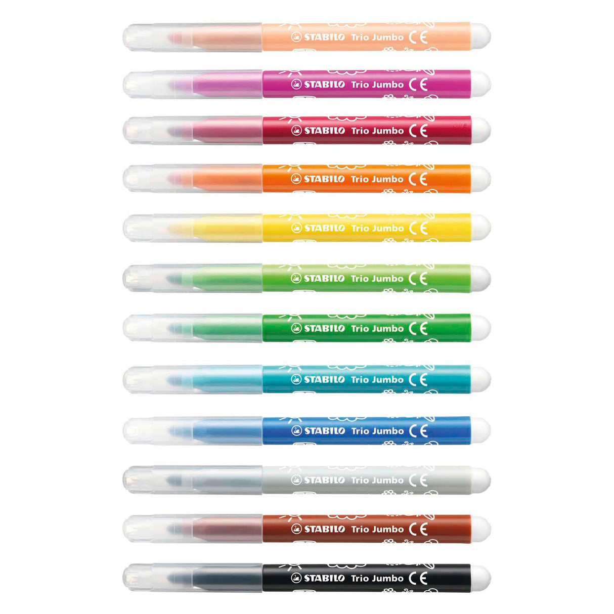 Stabilo trio jumbo - viltstift - set avec 12 pièces