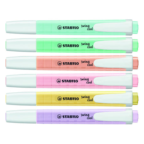 Stabilo swing cool pastel - surligneur - lot de 6 pièces
