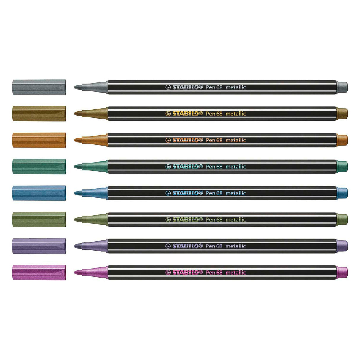 Stabilo Pen 68 Metallic Felt -Tip Flow, 8st.