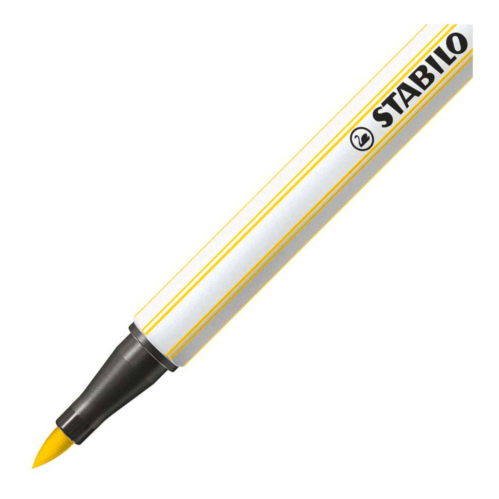 Stabilo pen 68 pinceau - feutre - jaune citron (24)
