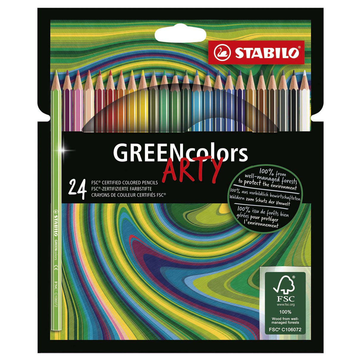 Stabilo Greencolors colored crayons arty, 24st.