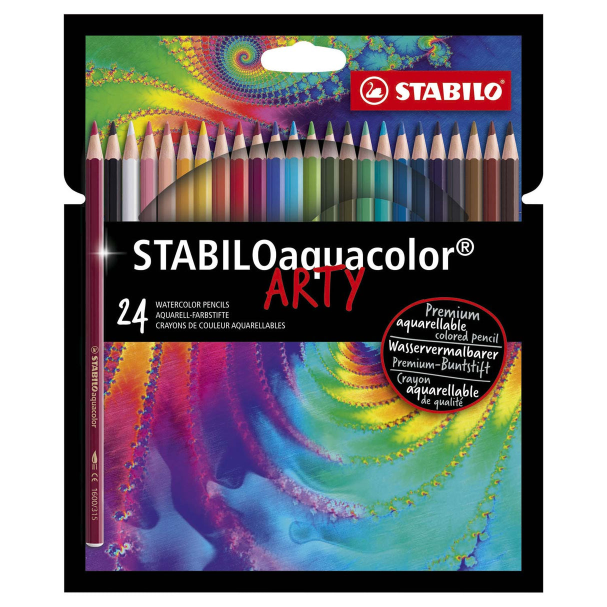 Crayons de couleur Aquacolor Stabilo Arty, 24e.